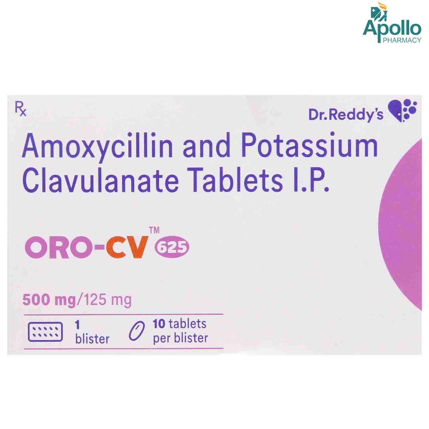ORO CV 625MG TABLET 10'S, Pack of 10 TabletS ORO CV 625MG TABLET 10'S, Pack of 10 TabletS