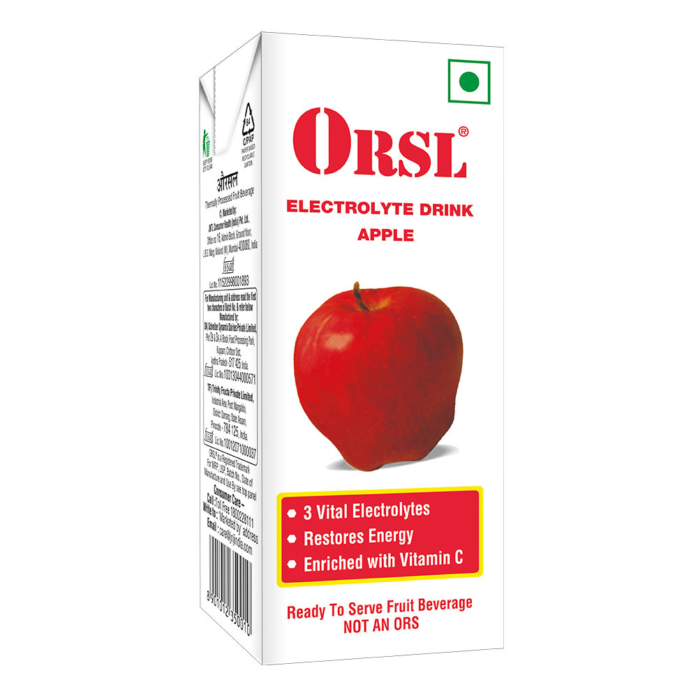 ORSL Electrolyte Apple Drink, 200 ml, Pack of 1 ORSL Electrolyte Apple Drink, 200 ml, Pack of 1