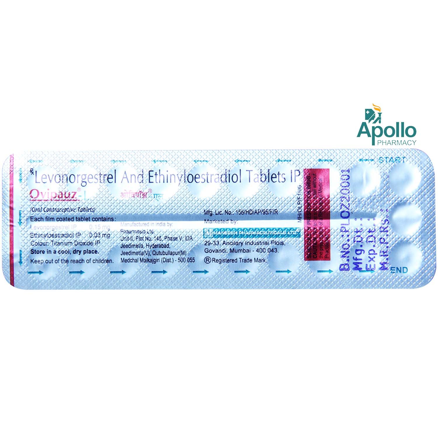 Ovipauz L Tablet 21's, Pack of 1 TABLET Ovipauz L Tablet 21's, Pack of 1 TABLET