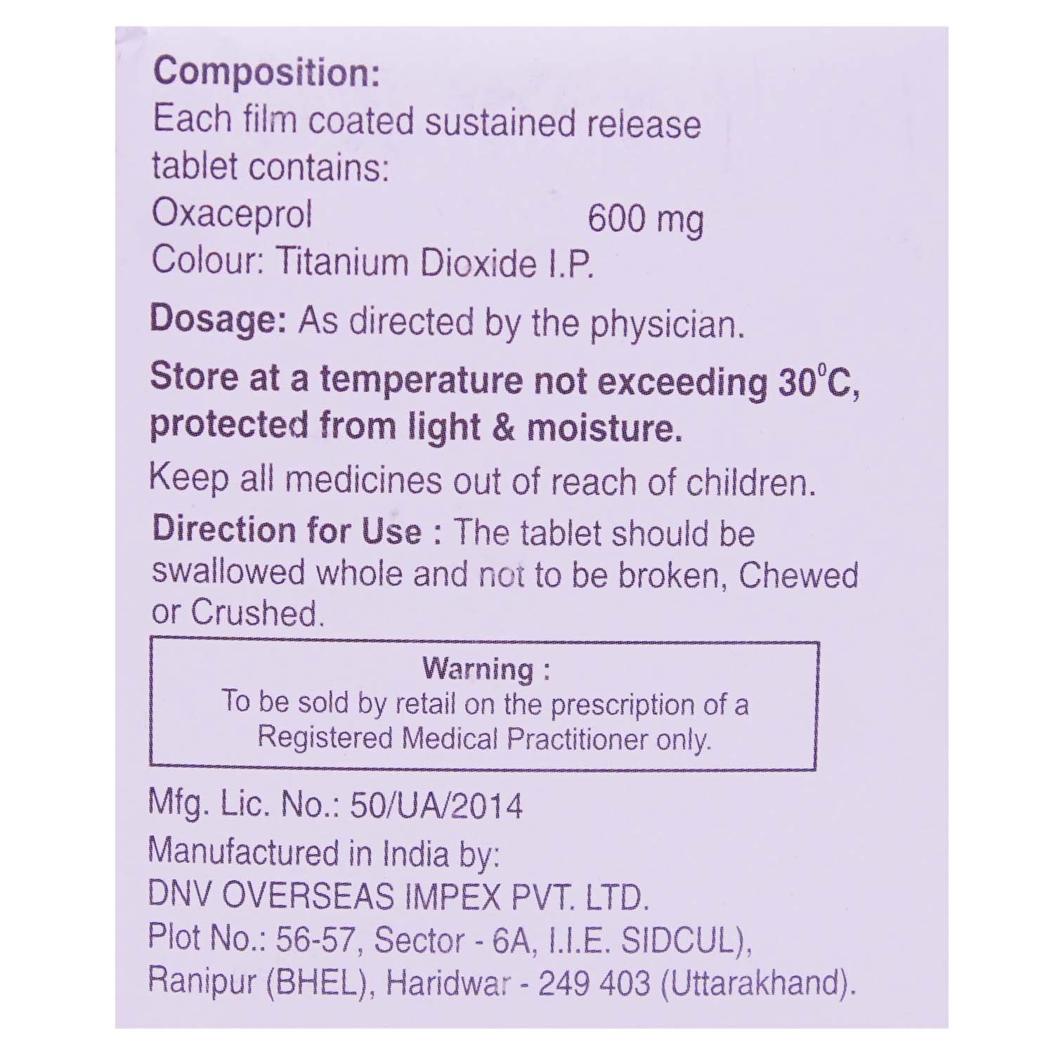 Oxuba OD Tablet 10's, Pack of 10 TABLETS Oxuba OD Tablet 10's, Pack of 10 TABLETS