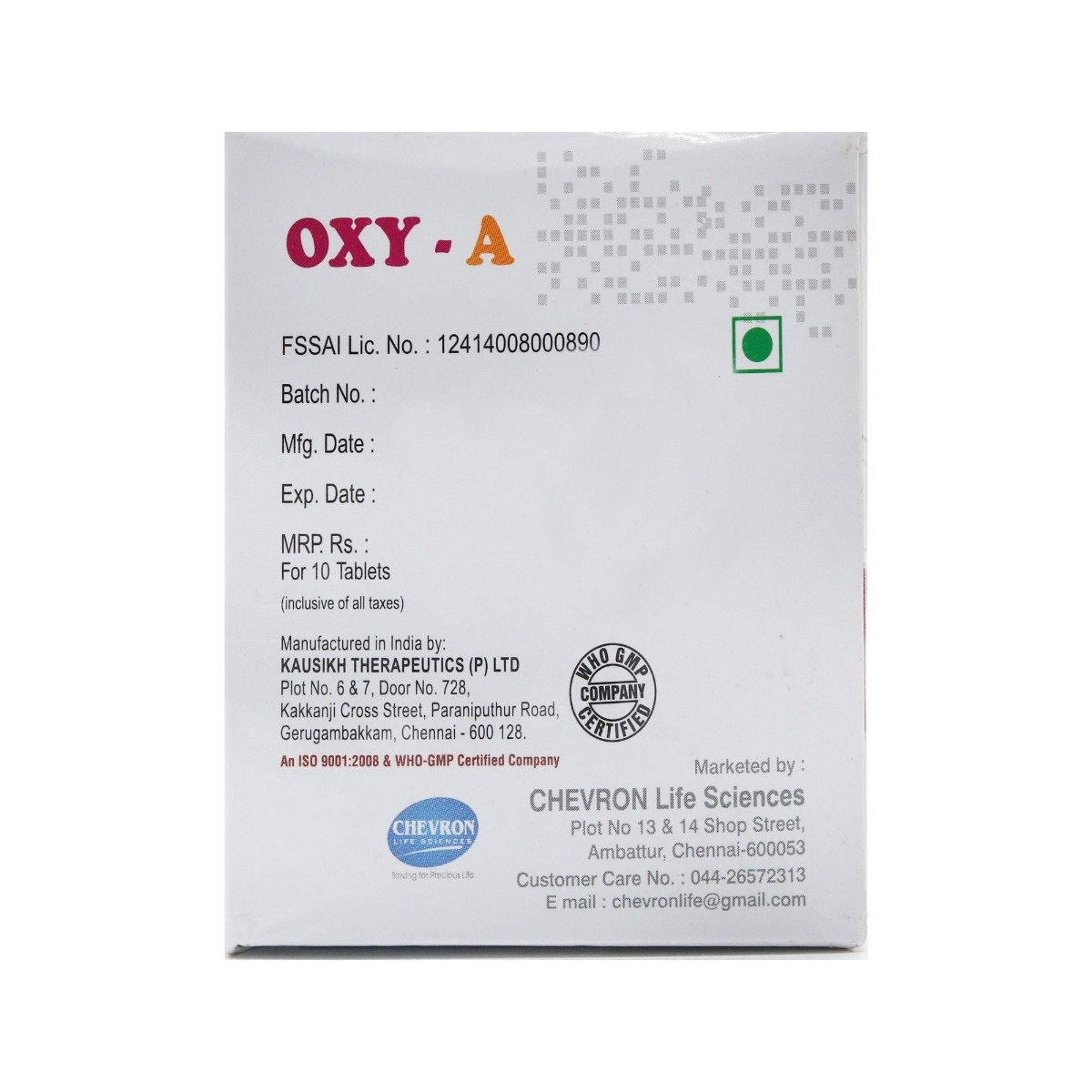 Oxy-A Tablet 10's, Pack of 10 Oxy-A Tablet 10's, Pack of 10