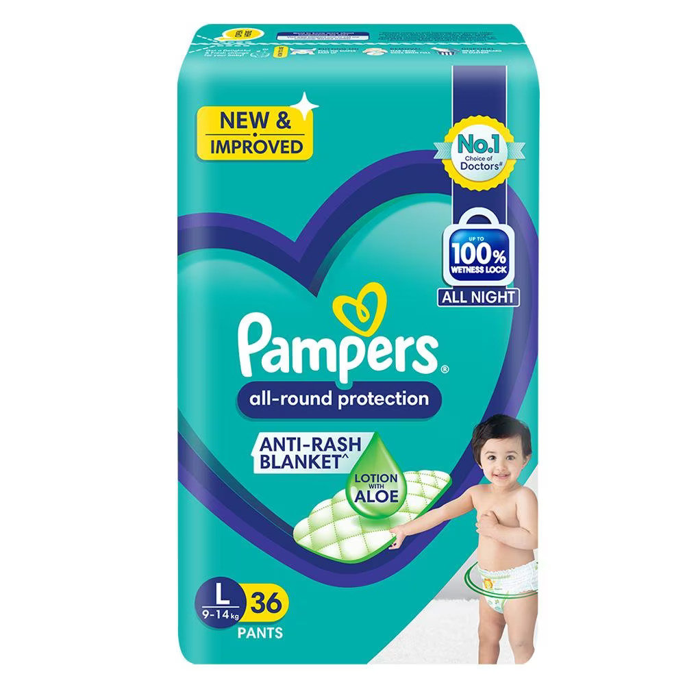 Pampers All-Round Protection Diaper Pants Large, 36 Count, Pack of 1 Pampers All-Round Protection Diaper Pants Large, 36 Count, Pack of 1