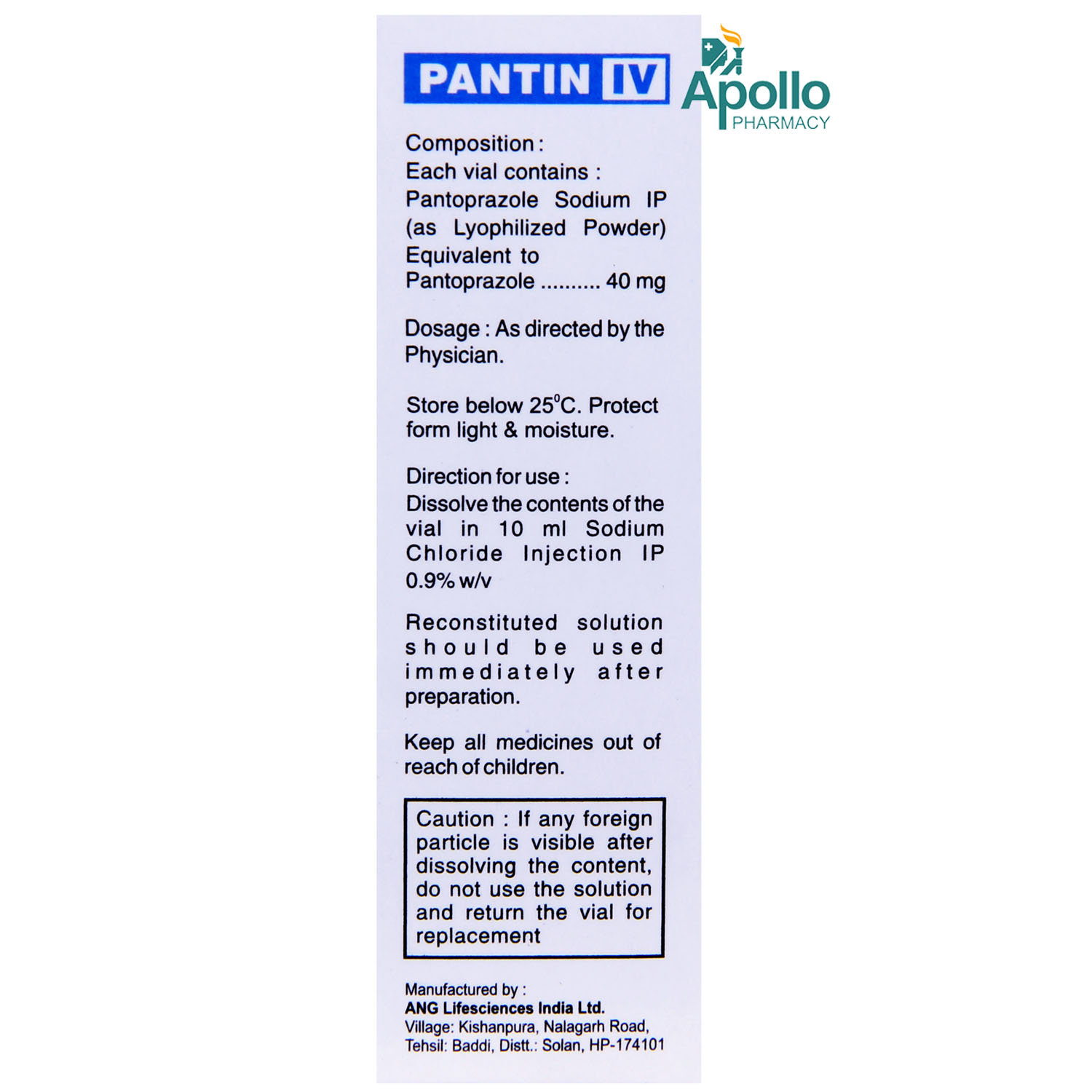 Pantin 40 mg Injection 1's, Pack of 1 INJECTION Pantin 40 mg Injection 1's, Pack of 1 INJECTION