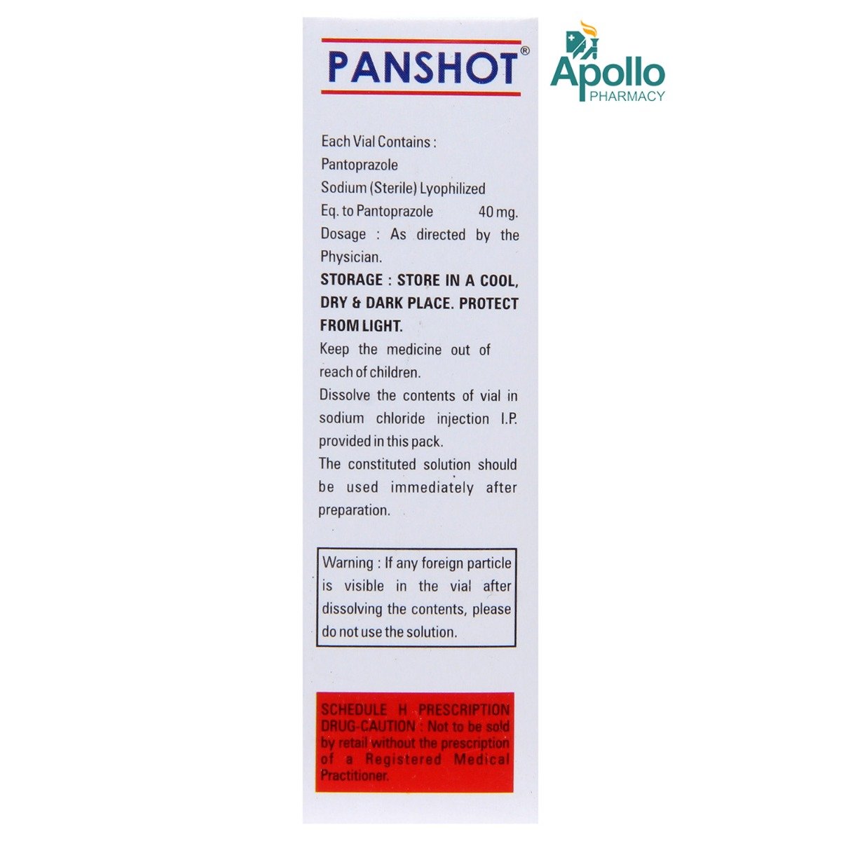 Panshot 40 mg Injection 1's, Pack of 1 Injection Panshot 40 mg Injection 1's, Pack of 1 Injection