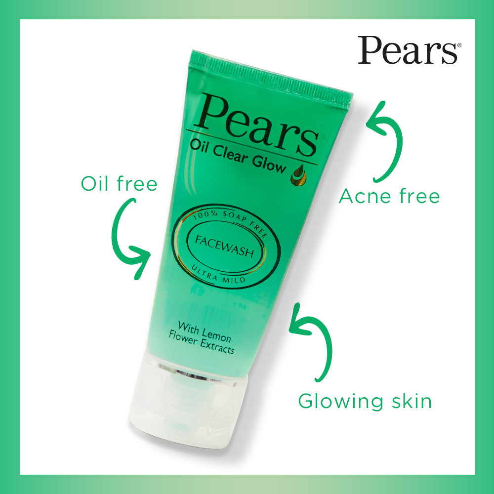 Pears Oil Clear Glow Face Wash 60 gm | With Lemon Flower Extract | Soap Free | For Normal To Oily Skin, Pack of 1 Pears Oil Clear Glow Face Wash 60 gm | With Lemon Flower Extract | Soap Free | For Normal To Oily Skin, Pack of 1
