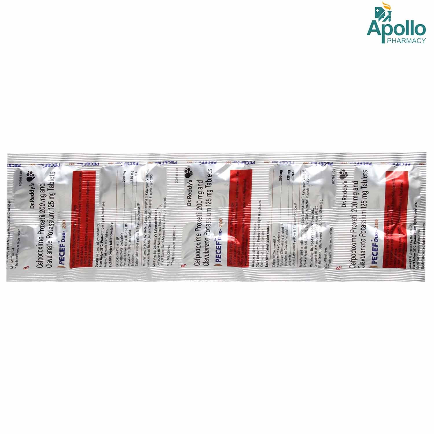 Pecef Duo-200 Tablet 10's, Pack of 10 TABLETS Pecef Duo-200 Tablet 10's, Pack of 10 TABLETS