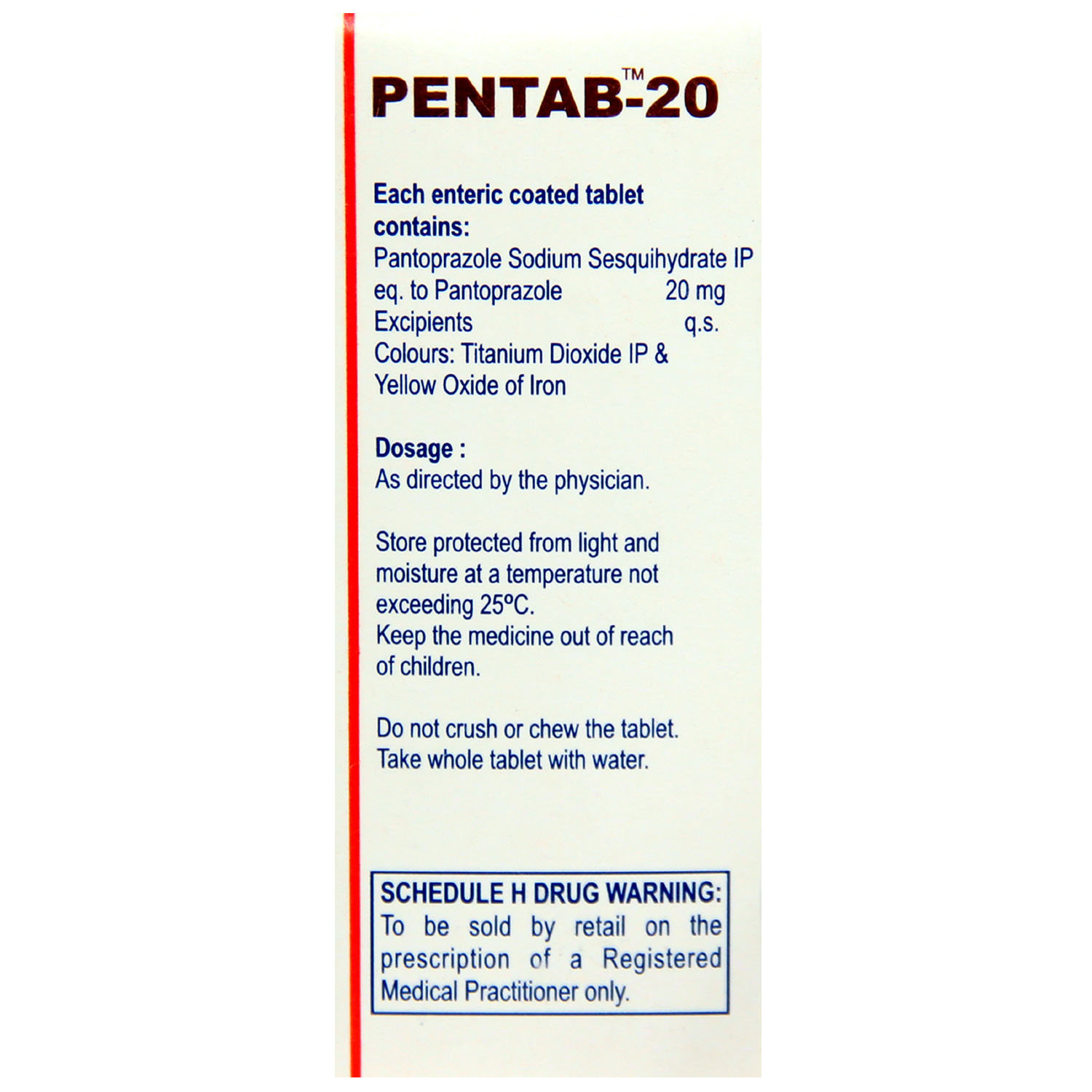 Pentab-20 Tablet 10's, Pack of 10 TABLETS Pentab-20 Tablet 10's, Pack of 10 TABLETS