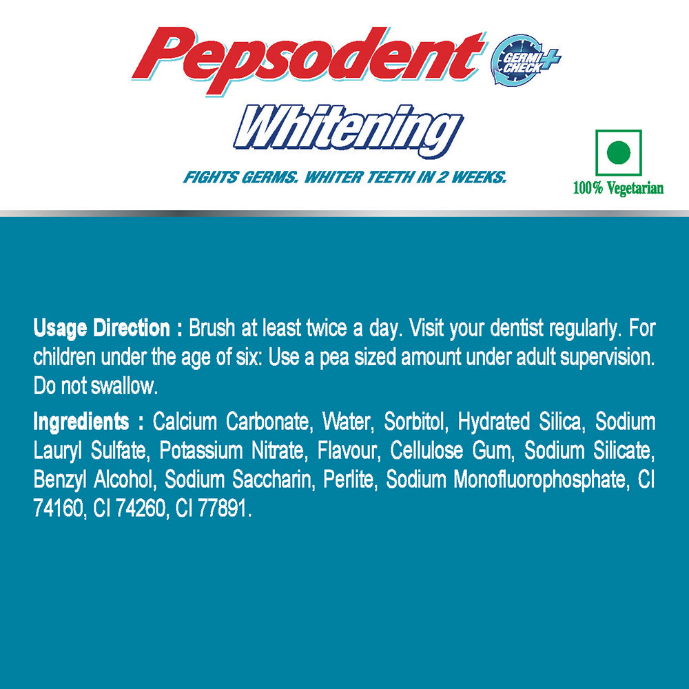 Pepsodent Whitening Germi Check+ Toothpaste, 80 gm, Pack of 1 Pepsodent Whitening Germi Check+ Toothpaste, 80 gm, Pack of 1