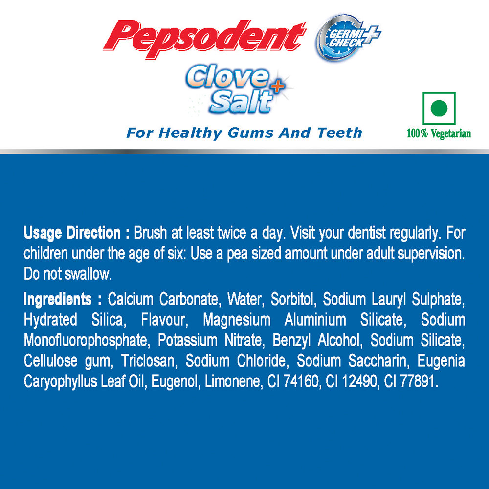 Pepsodent Germi Check+ Clove & Salt Toothpaste, 200 gm, Pack of 1 Pepsodent Germi Check+ Clove & Salt Toothpaste, 200 gm, Pack of 1