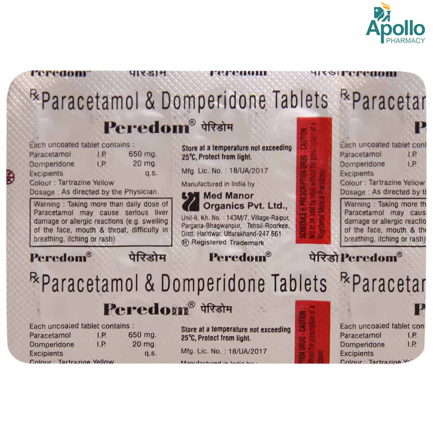 PEREDOM TABLET, Pack of 10 TABLETS PEREDOM TABLET, Pack of 10 TABLETS