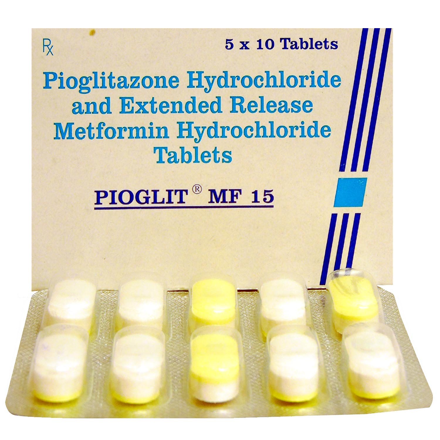 Pioglit MF 15 Tablet 10's, Pack of 10 Pioglit MF 15 Tablet 10's, Pack of 10