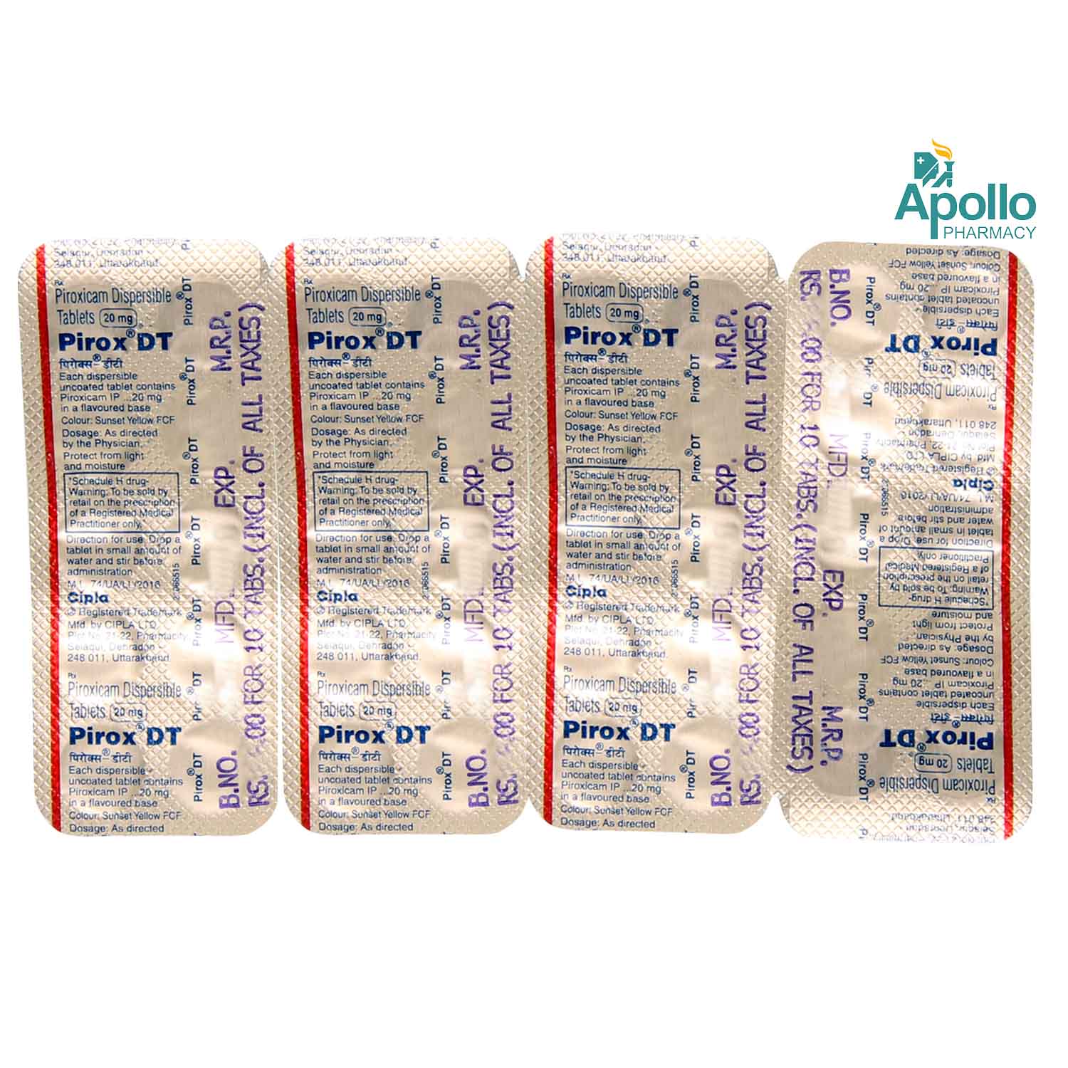 Pirax DT 20 Tablet 10's, Pack of 10 TabletS Pirax DT 20 Tablet 10's, Pack of 10 TabletS