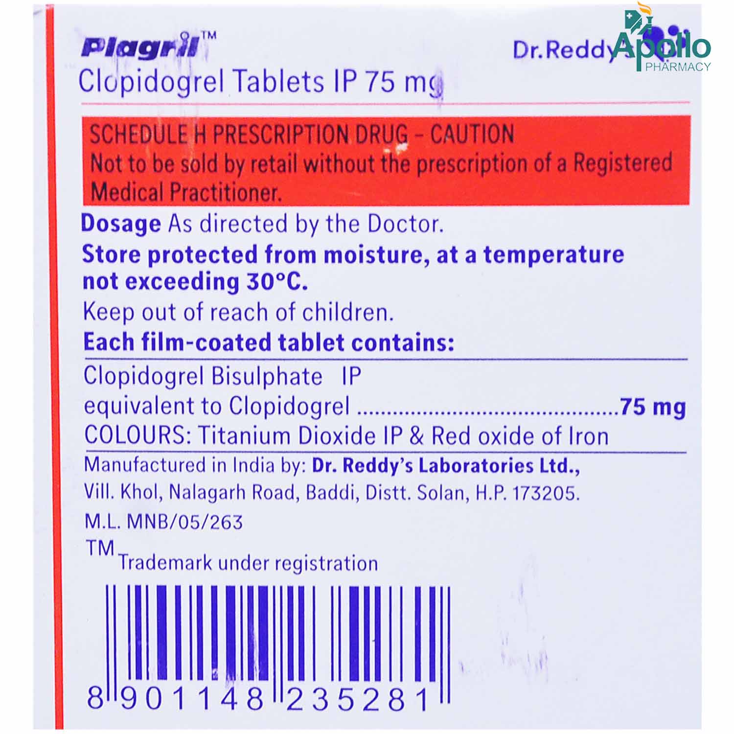 Plagril Tablet 10's, Pack of 10 TABLETS Plagril Tablet 10's, Pack of 10 TABLETS