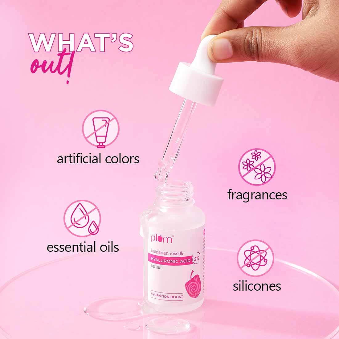 Plum 2% Hyaluronic Acid Serum with Bulgarian Rose, 15 ml, Pack of 1 Plum 2% Hyaluronic Acid Serum with Bulgarian Rose, 15 ml, Pack of 1