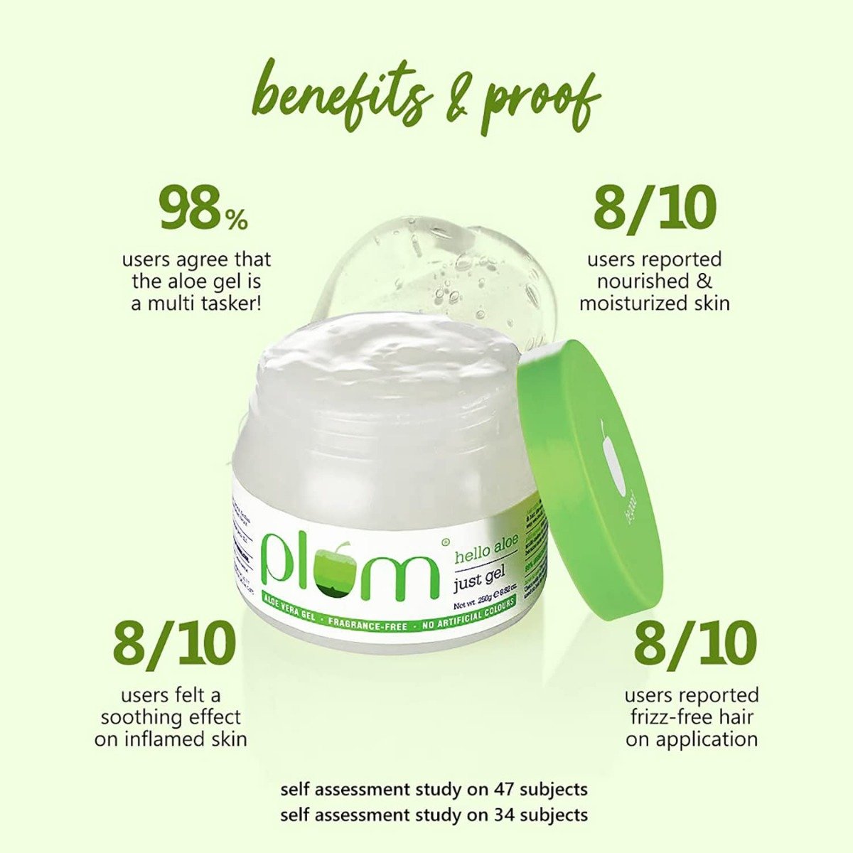 Plum Hello Aloe Just Gel 250 gm | Aloe Vera Gel | Multipurposes Gel | Soothes Skin | Conditions Hair | Retains Moisture | For All Skin & Hair Types, Pack of 1 Plum Hello Aloe Just Gel 250 gm | Aloe Vera Gel | Multipurposes Gel | Soothes Skin | Conditions Hair | Retains Moisture | For All Skin & Hair Types, Pack of 1