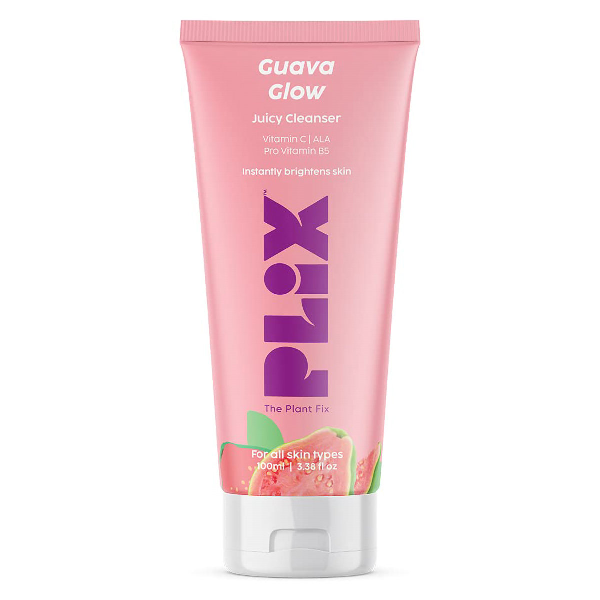 Plix Guava Glow Juicy Cleanser 100 ml | Vitamin C, ALA, Pro Vitamin B5 | Instantly Brightens Skin | For All Skin Type, Pack of 1 Plix Guava Glow Juicy Cleanser 100 ml | Vitamin C, ALA, Pro Vitamin B5 | Instantly Brightens Skin | For All Skin Type, Pack of 1