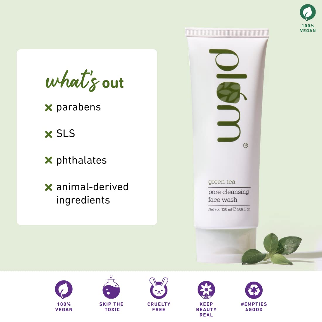 Plum Green Tea Pore Cleansing Face Wash 120 ml | Deep Pore Cleansing | Controls Excess Oil | Fights Acne | For Oily, Combination, Acne Prone Skin, Pack of 1 Plum Green Tea Pore Cleansing Face Wash 120 ml | Deep Pore Cleansing | Controls Excess Oil | Fights Acne | For Oily, Combination, Acne Prone Skin, Pack of 1