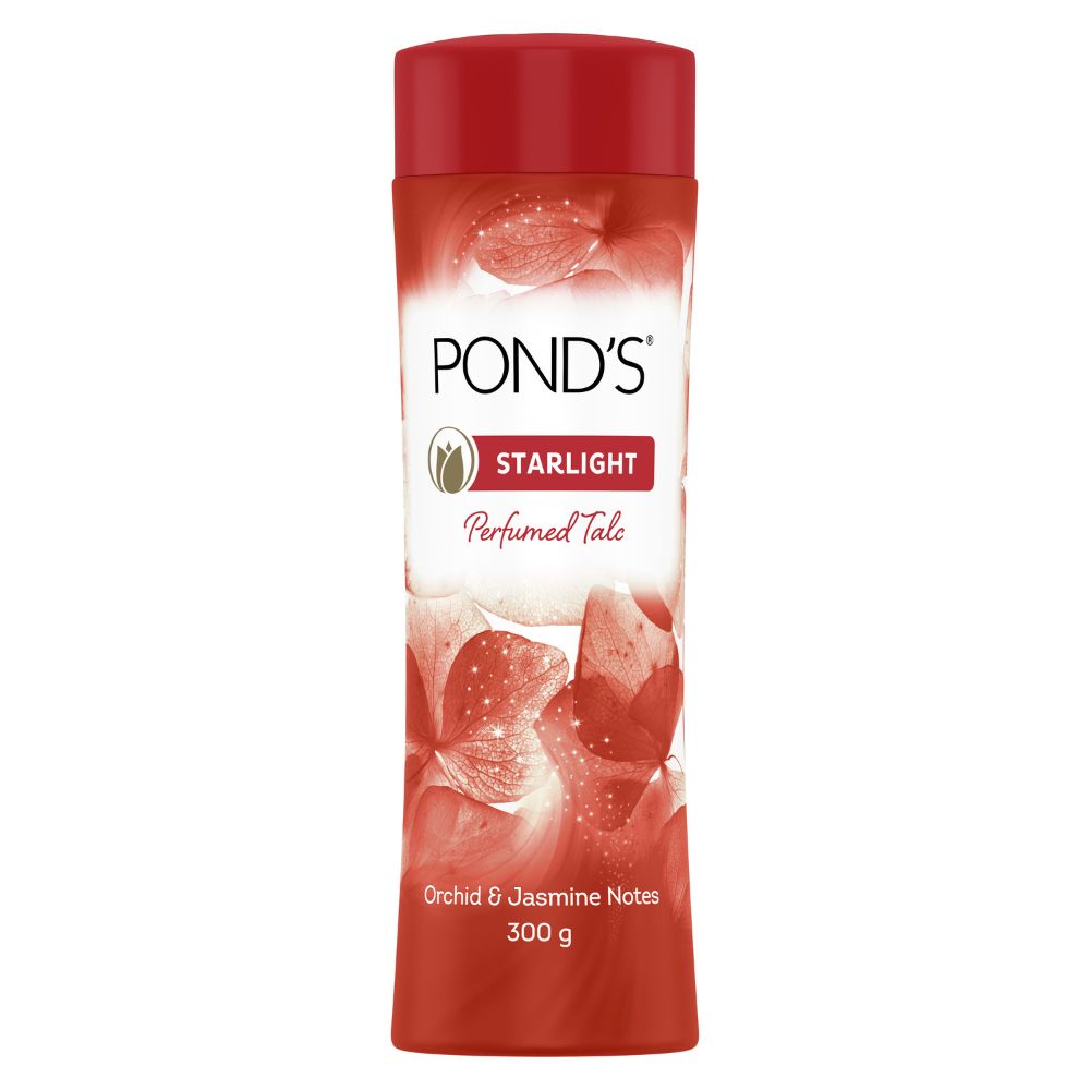 Pond's Starlight Talcum Powder 300 gm | With Orchid & Jasmin Notes | Reduces Sweat | Fights Body Odour With Orchid & Jasmin Fragrance | For Both Men & Women, Pack of 1 Pond's Starlight Talcum Powder 300 gm | With Orchid & Jasmin Notes | Reduces Sweat | Fights Body Odour With Orchid & Jasmin Fragrance | For Both Men & Women, Pack of 1