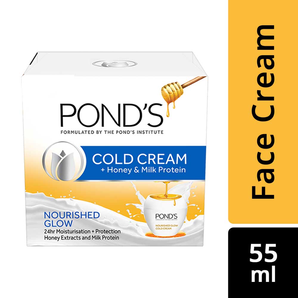 Pond's Honey & Milk Cold Cream 55 ml | Honey Extract & Milk Protein | Protects & Moisturises Upto 24Hrs | For Nourished Glowing Skin, Pack of 1 Pond's Honey & Milk Cold Cream 55 ml | Honey Extract & Milk Protein | Protects & Moisturises Upto 24Hrs | For Nourished Glowing Skin, Pack of 1