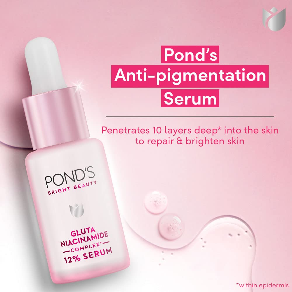 Pond's Bright Beauty 12% Gluta Niacinamide Serum, 14 ml, Pack of 1 Pond's Bright Beauty 12% Gluta Niacinamide Serum, 14 ml, Pack of 1