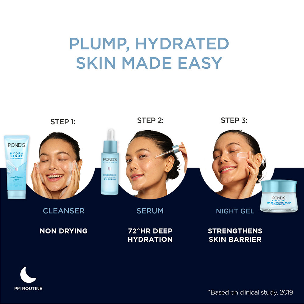 Pond's Hydralight Hyaluronic Acid Hydrating Night Gel 50 gm | Hyaluronic Acid & Pentavitin | Plumps Skin For 72 Hrs | Reduces Moisture Loss, Pack of 1 Pond's Hydralight Hyaluronic Acid Hydrating Night Gel 50 gm | Hyaluronic Acid & Pentavitin | Plumps Skin For 72 Hrs | Reduces Moisture Loss, Pack of 1