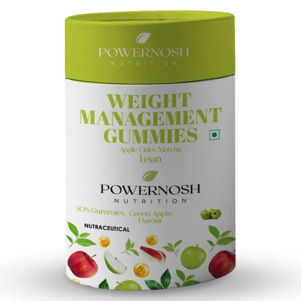 Powernosh Nutrition Weight Management Gummies Green Apple Flavour, 30 Count, Pack of 1