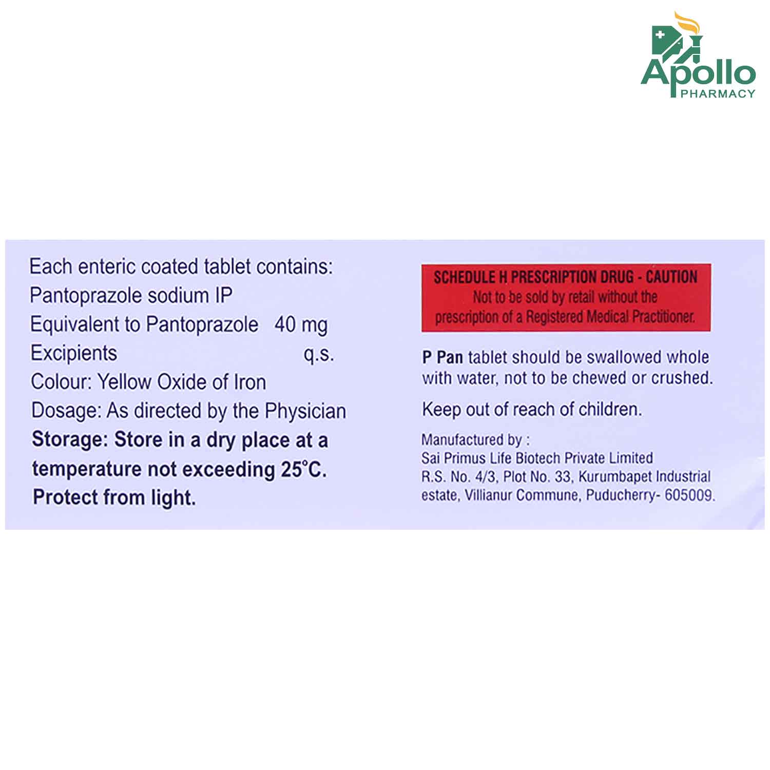 Ppan 40 mg Tablet 10's, Pack of 10 TABLETS Ppan 40 mg Tablet 10's, Pack of 10 TABLETS