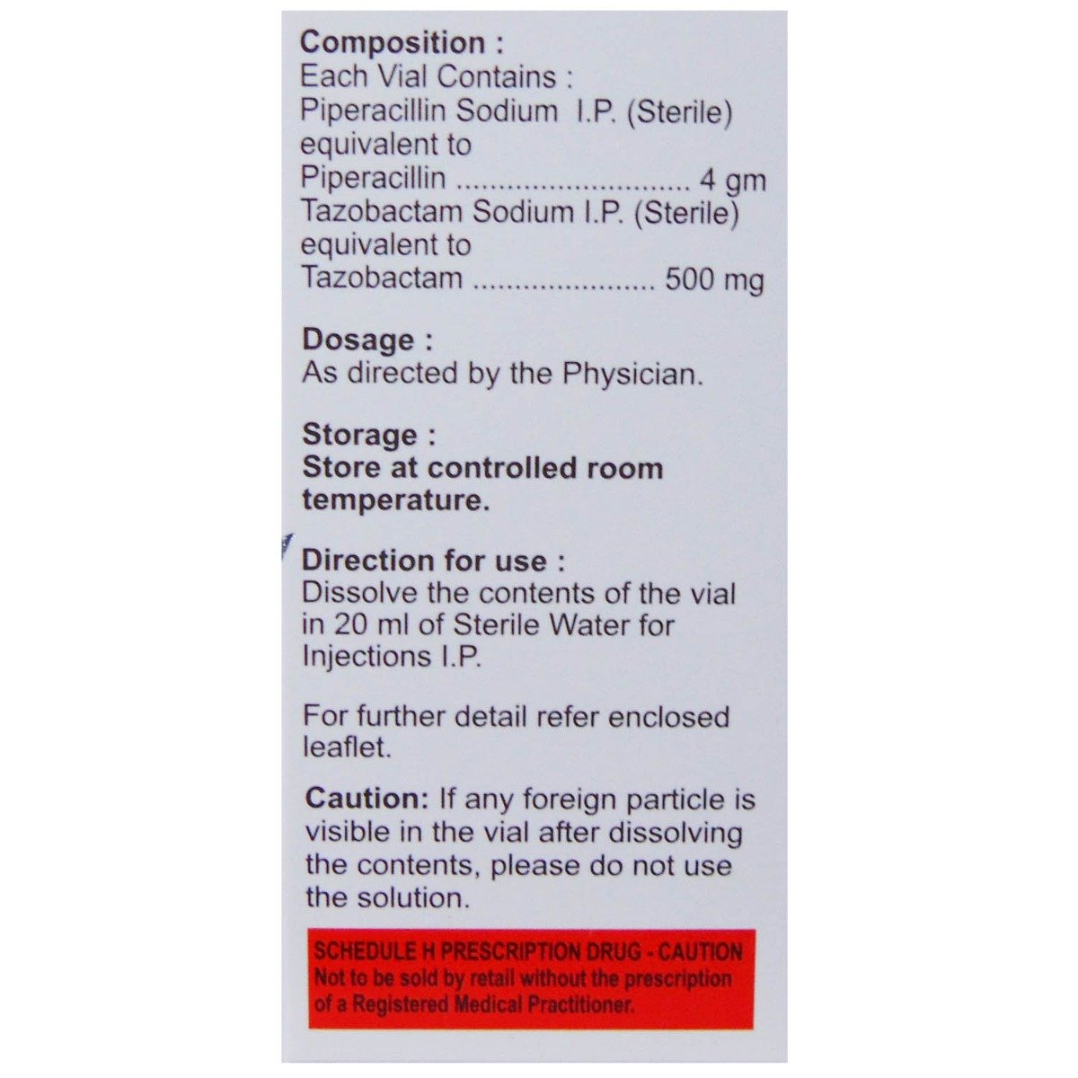 Precitaz 4.5G Vial, Pack of 1 INJECTION Precitaz 4.5G Vial, Pack of 1 INJECTION