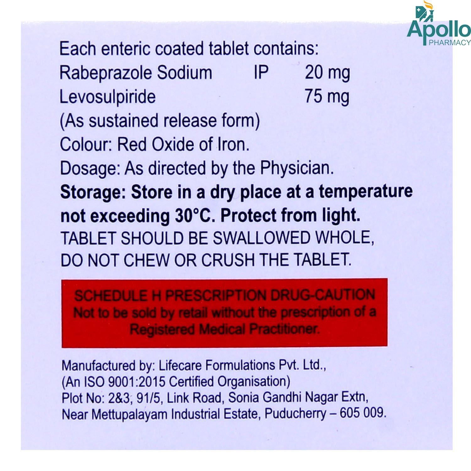 Prirab LS Tablet 10's, Pack of 10 TabletS Prirab LS Tablet 10's, Pack of 10 TabletS