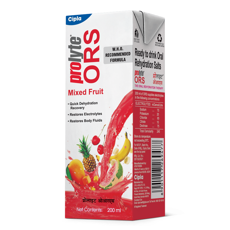 Prolyte ORS Mixed Fruit Flavour Energy Drink, 200 ml, Pack of 1 Liquid Prolyte ORS Mixed Fruit Flavour Energy Drink, 200 ml, Pack of 1 Liquid