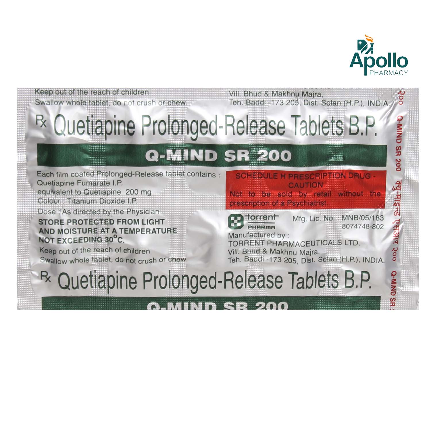 Q MIND SR 200MG TABLET, Pack of 10 TABLETS Q MIND SR 200MG TABLET, Pack of 10 TABLETS