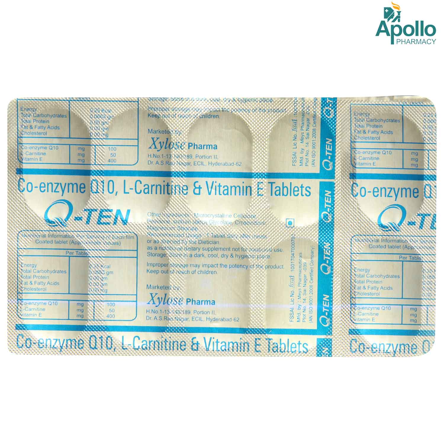 Q-Ten Tablet 10's, Pack of 10 CapsuleS Q-Ten Tablet 10's, Pack of 10 CapsuleS