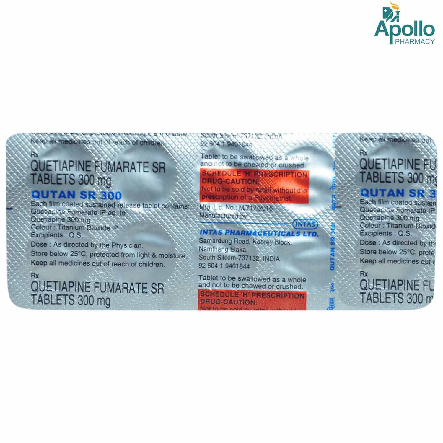 QUTAN SR 300MG TABLET, Pack of 10 TABLETS QUTAN SR 300MG TABLET, Pack of 10 TABLETS