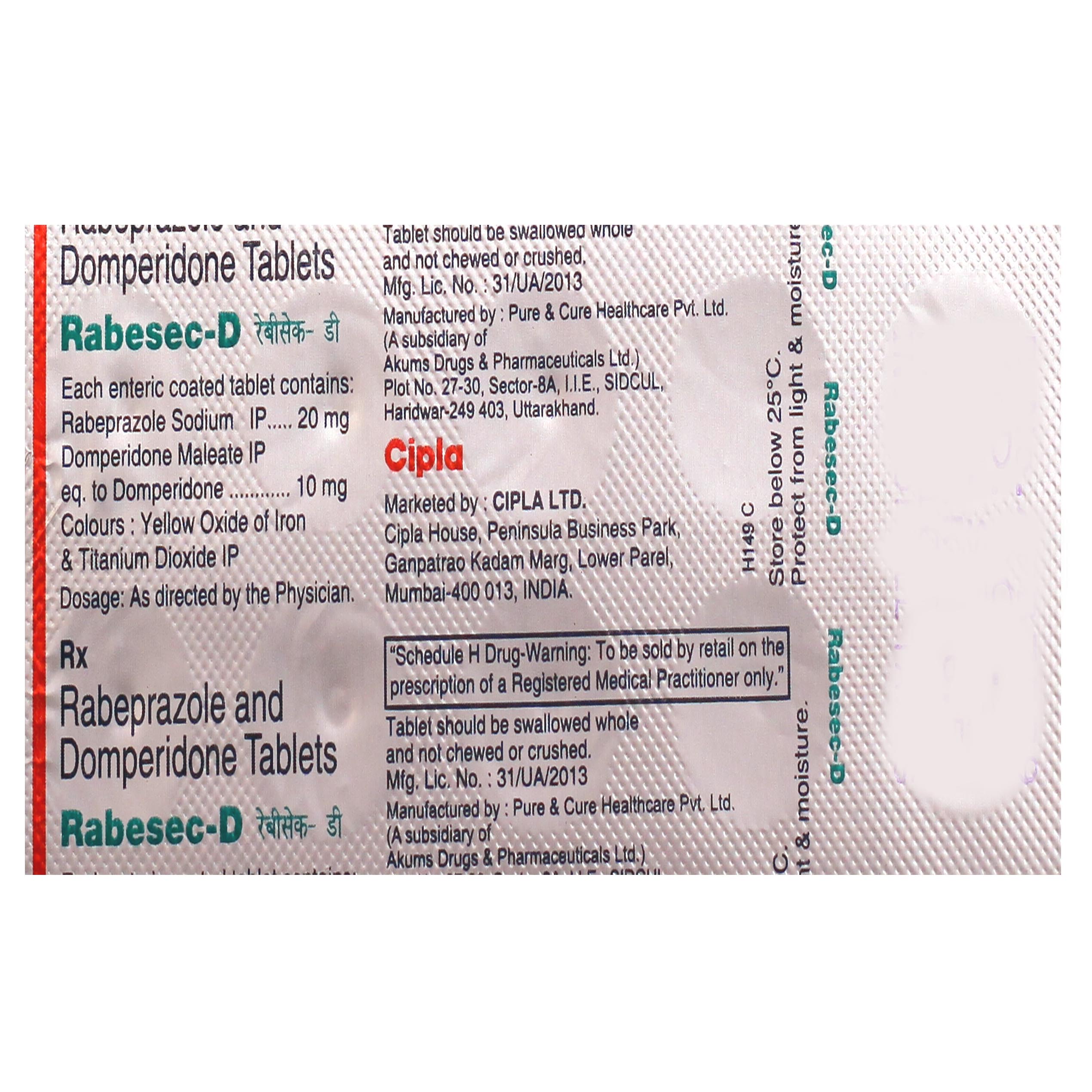 Rabesec-D Tablet 10's, Pack of 10 Rabesec-D Tablet 10's, Pack of 10