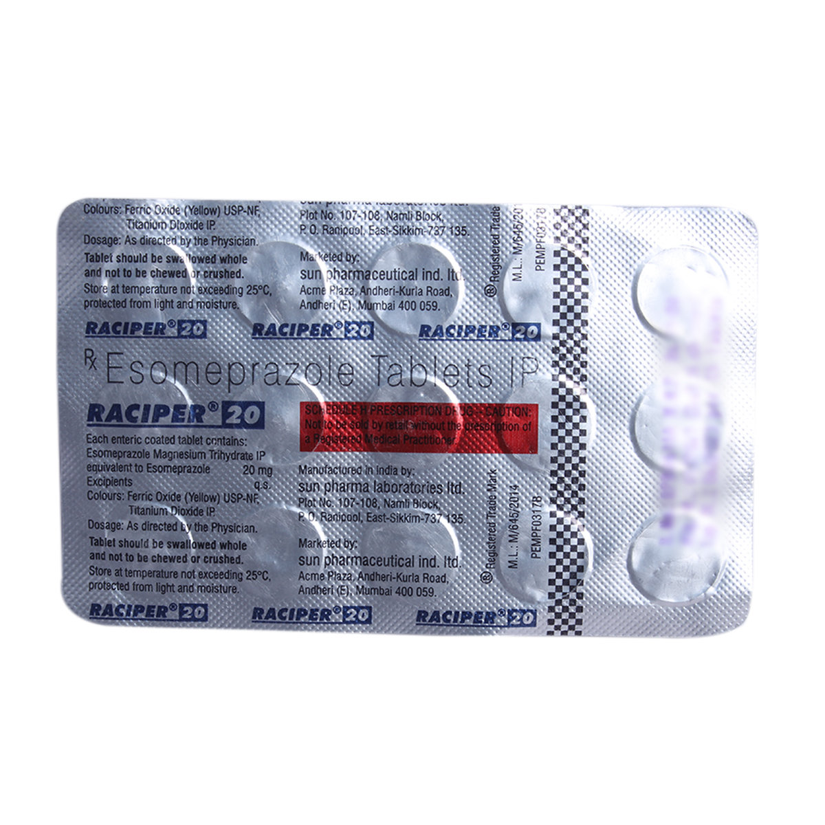 Raciper 20 Tablet 15's, Pack of 15 TabletS Raciper 20 Tablet 15's, Pack of 15 TabletS
