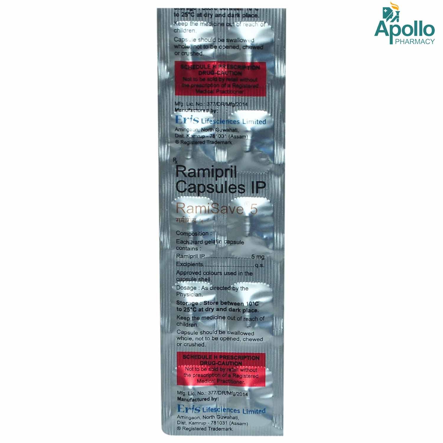 Ramisave 5 Capsule 10's, Pack of 10 CAPSULES Ramisave 5 Capsule 10's, Pack of 10 CAPSULES