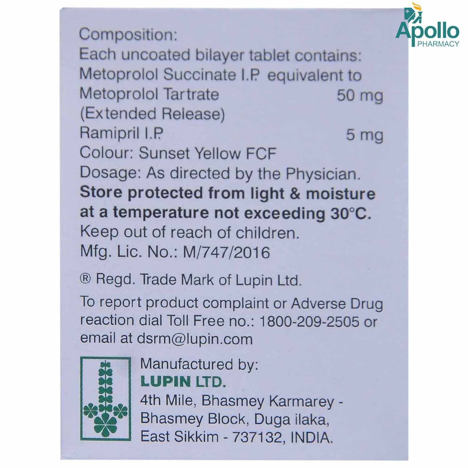 Ramistar-M XL 50 Tablet 10's, Pack of 10 TABLETS Ramistar-M XL 50 Tablet 10's, Pack of 10 TABLETS