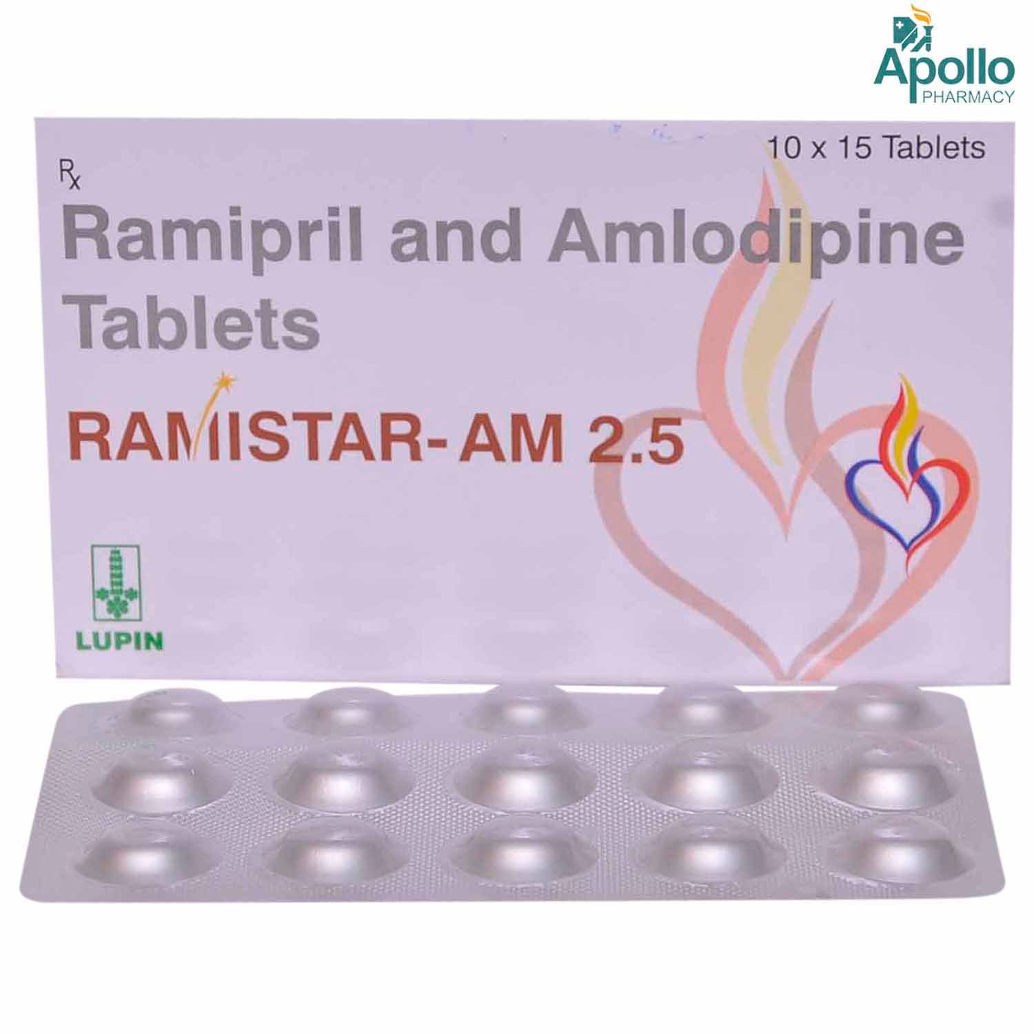 Ramistar-AM 2.5 mg/5 mg Tablet 15's, Pack of 15 TabletS Ramistar-AM 2.5 mg/5 mg Tablet 15's, Pack of 15 TabletS