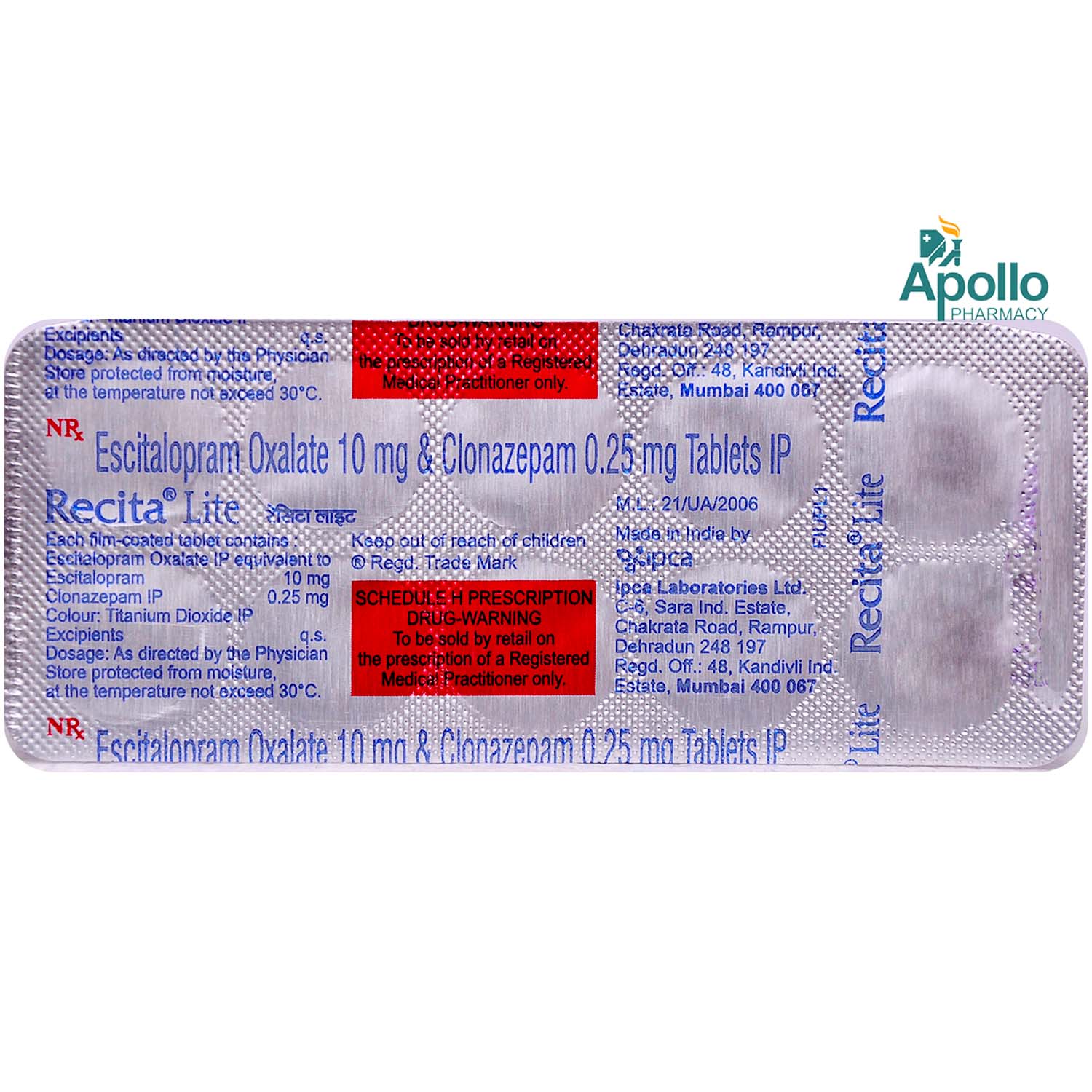 Recita Lite Tablet 10's, Pack of 10 TABLETS Recita Lite Tablet 10's, Pack of 10 TABLETS