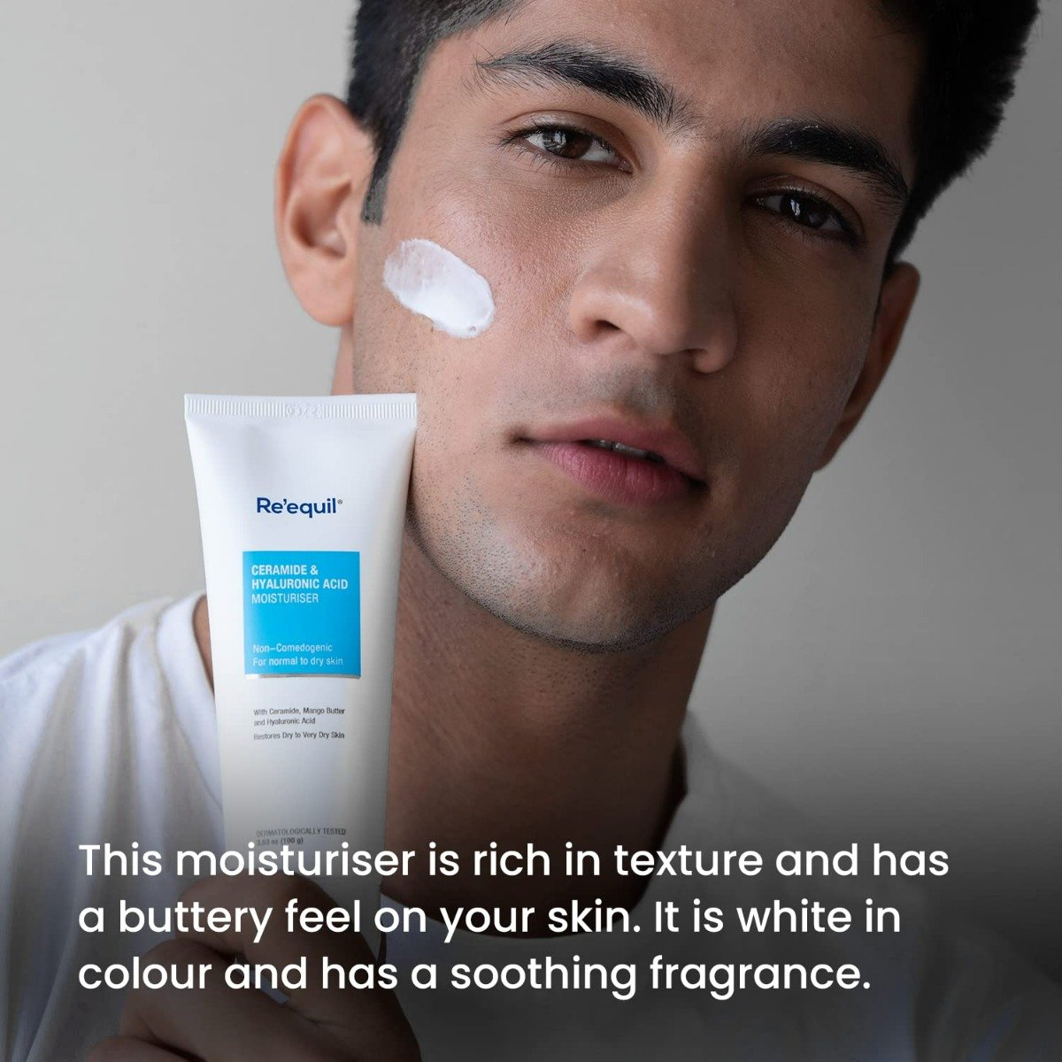 Re'equil Ceramide & Hyaluronic Acid Moisturiser 100 gm | With Ceramide, Mango Butter & Hyaluronic Acid | Locks In Moisture | Restores Dry Skin To Very Dry Skin | For Normal To Dry Skin, Pack of 1 Re'equil Ceramide & Hyaluronic Acid Moisturiser 100 gm | With Ceramide, Mango Butter & Hyaluronic Acid | Locks In Moisture | Restores Dry Skin To Very Dry Skin | For Normal To Dry Skin, Pack of 1