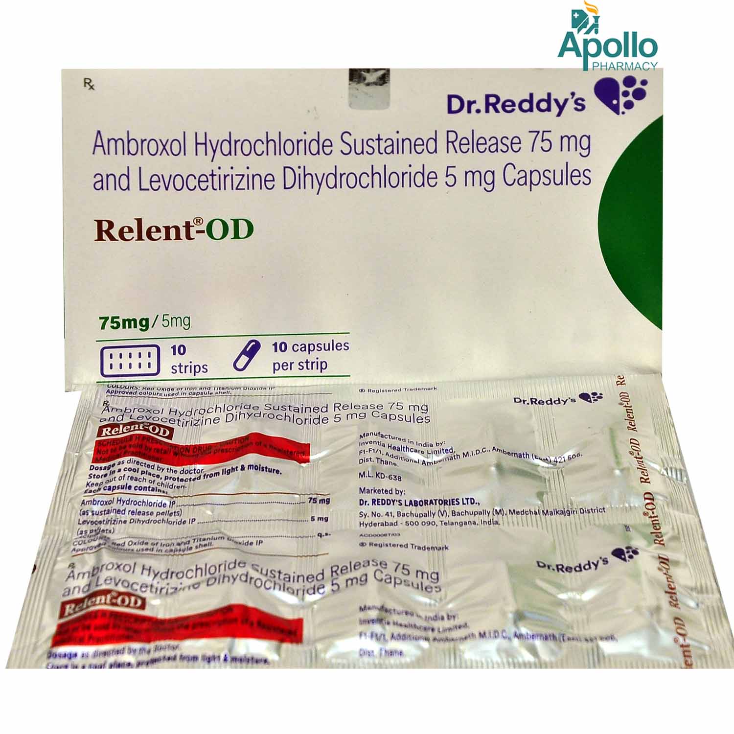 Relent OD Capsule 10's, Pack of 10 CAPSULES Relent OD Capsule 10's, Pack of 10 CAPSULES