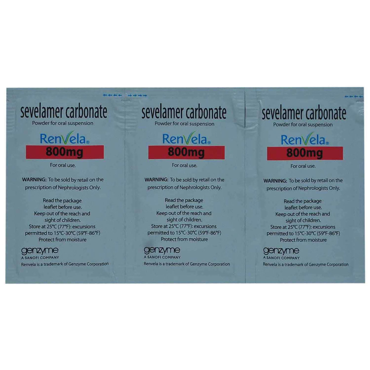 Renvela 800 mg Sachet, Pack of 1 POWDER Renvela 800 mg Sachet, Pack of 1 POWDER