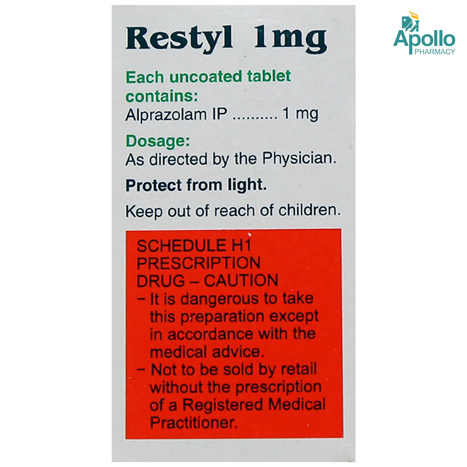 Restyl 1 Tablet 10's, Pack of 10 TABLETS Restyl 1 Tablet 10's, Pack of 10 TABLETS