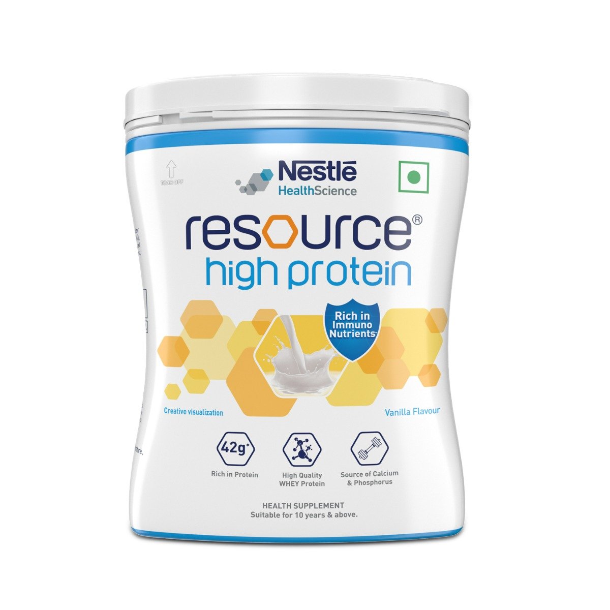 Nestle Resource High Protein Vanilla Flavour Powder, 400 gm, Pack of 1 Nestle Resource High Protein Vanilla Flavour Powder, 400 gm, Pack of 1