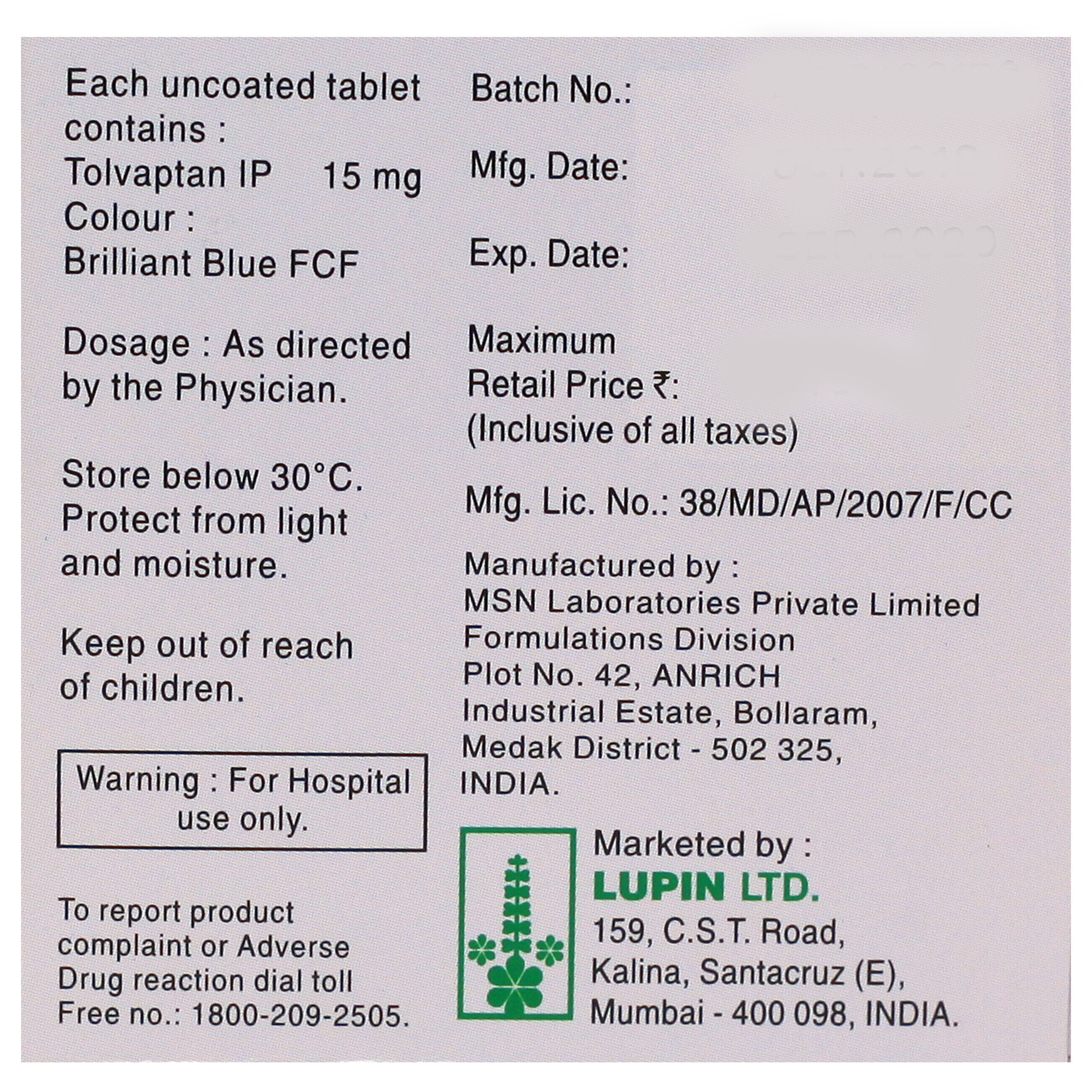 Resodim 15 Tablet 4's, Pack of 4 TABLETS Resodim 15 Tablet 4's, Pack of 4 TABLETS