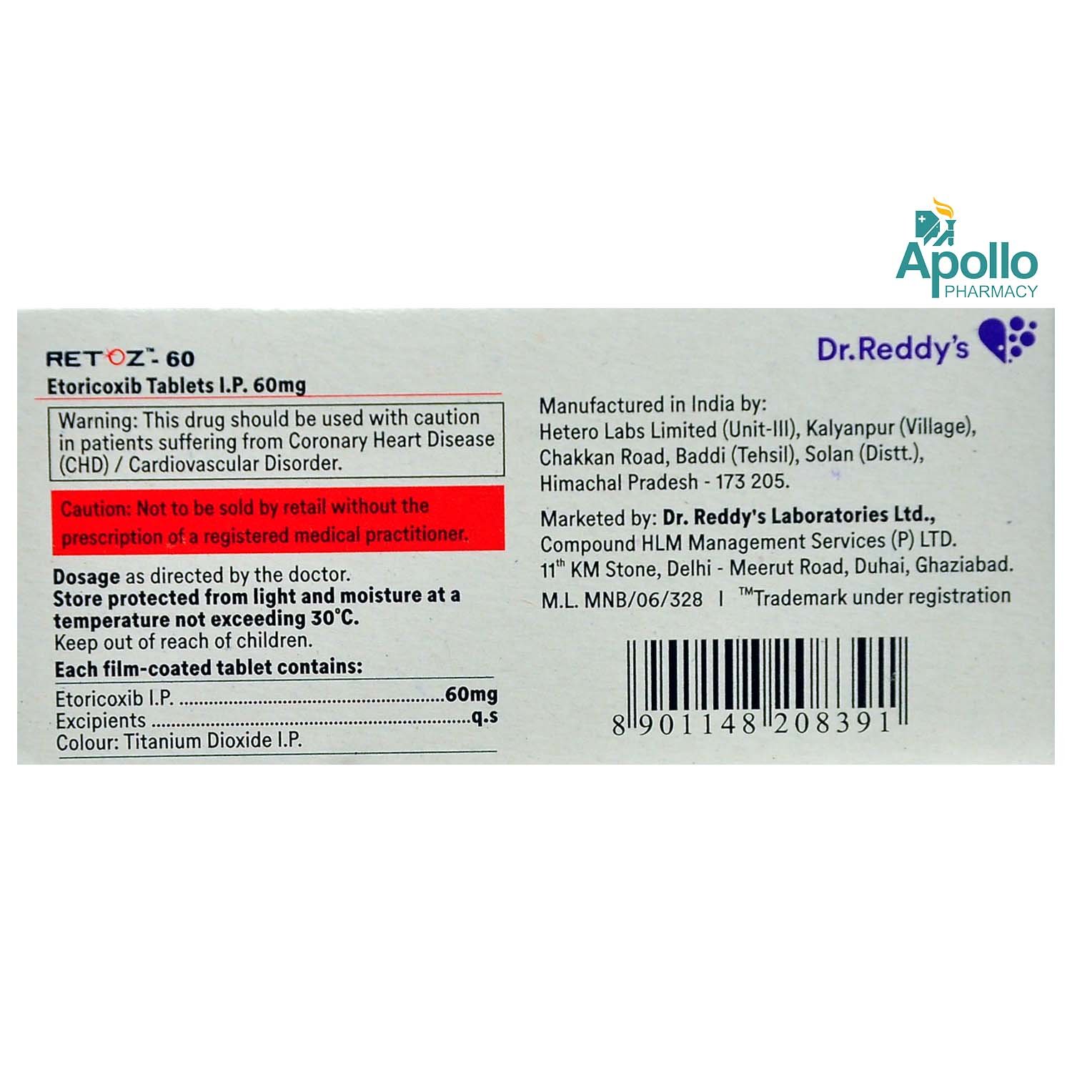 Retoz 60 Tablet 10's, Pack of 10 TABLETS Retoz 60 Tablet 10's, Pack of 10 TABLETS