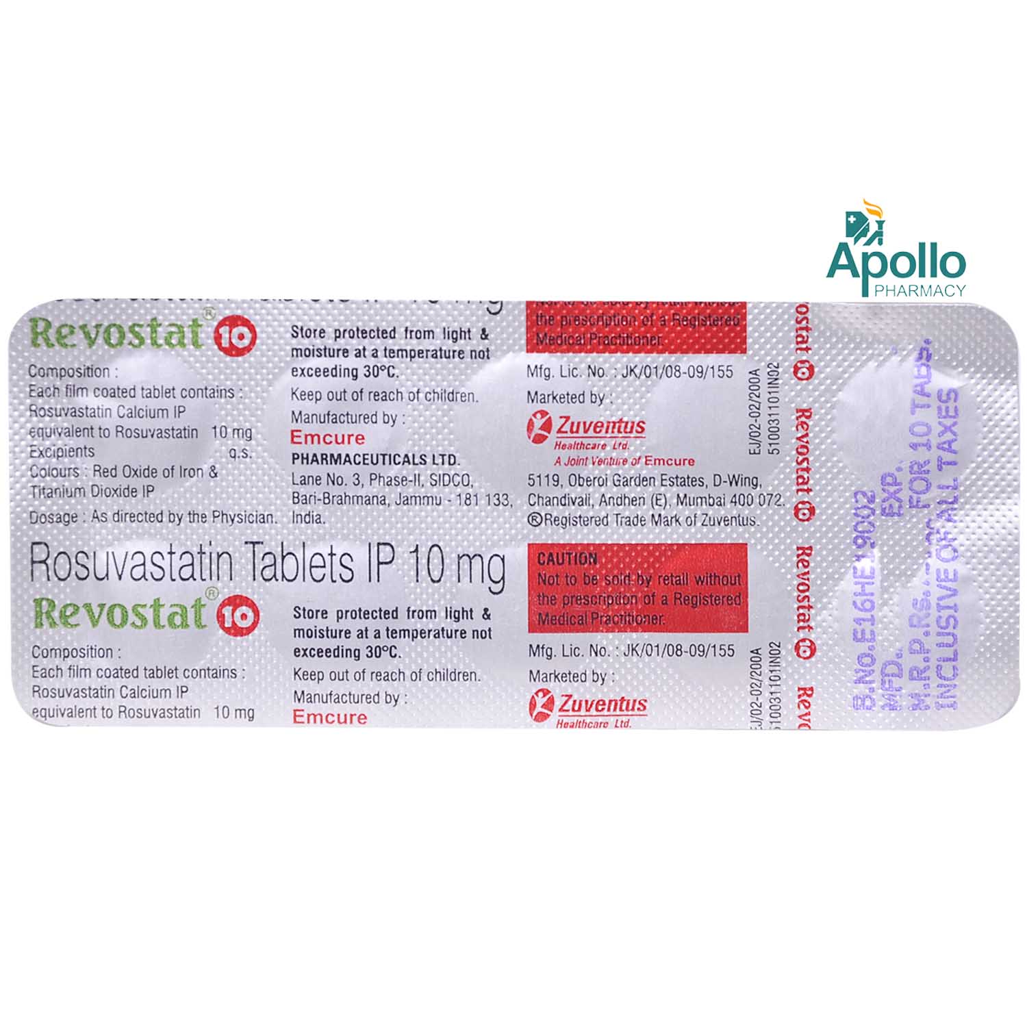 Revostat 10 Tablet 10's, Pack of 10 TABLETS Revostat 10 Tablet 10's, Pack of 10 TABLETS