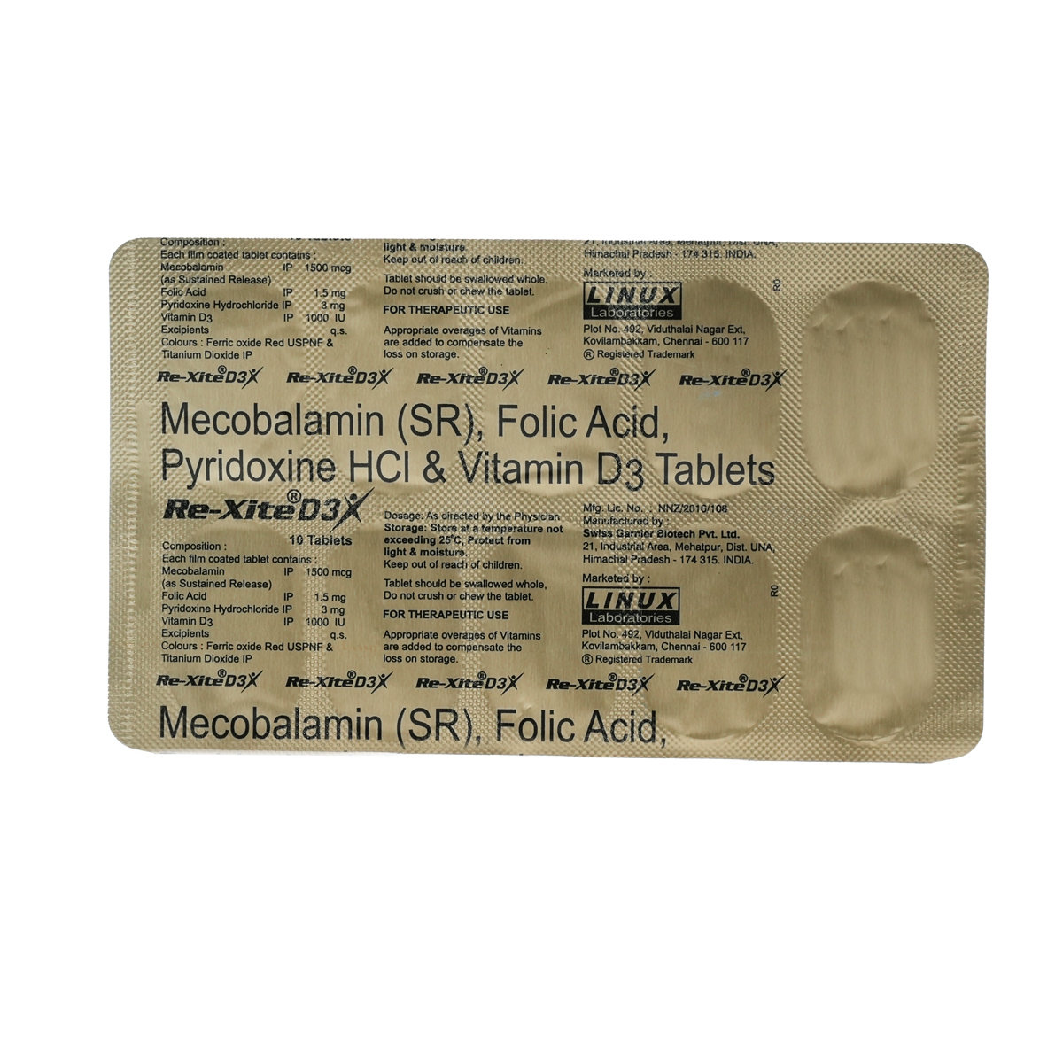 Re-Xite D3 Tablet 10's, Pack of 10 TABLETS Re-Xite D3 Tablet 10's, Pack of 10 TABLETS