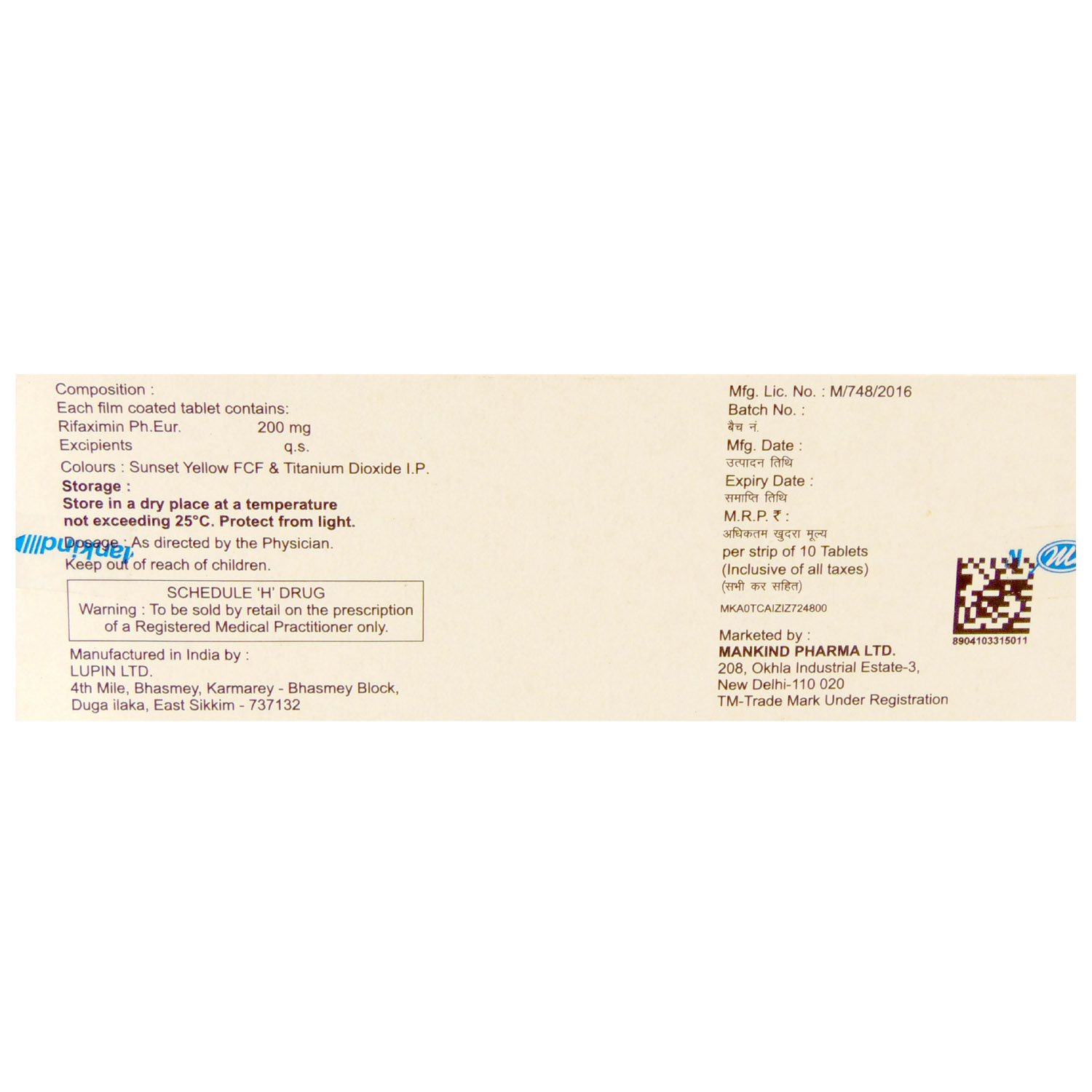 Rifastop 200 Tablet 10's, Pack of 10 TABLETS Rifastop 200 Tablet 10's, Pack of 10 TABLETS