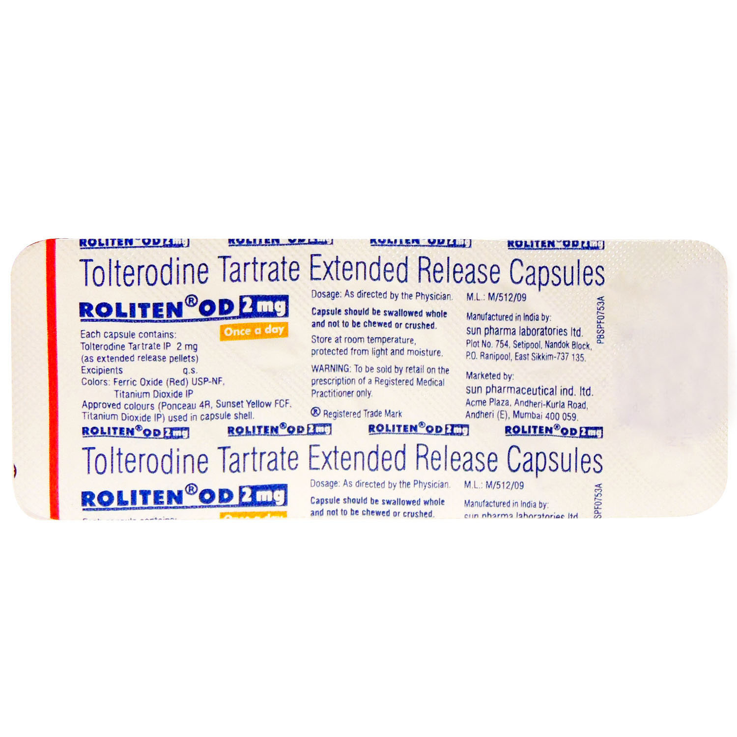 Roliten OD 2mg Capsule 10's, Pack of 10 CAPSULES Roliten OD 2mg Capsule 10's, Pack of 10 CAPSULES